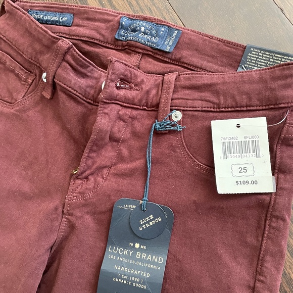 3 for $30 | Lucky Brand Brooke Legging Jeans in Burgundy - Picture 4 of 8
